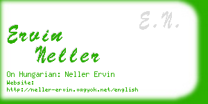 ervin neller business card